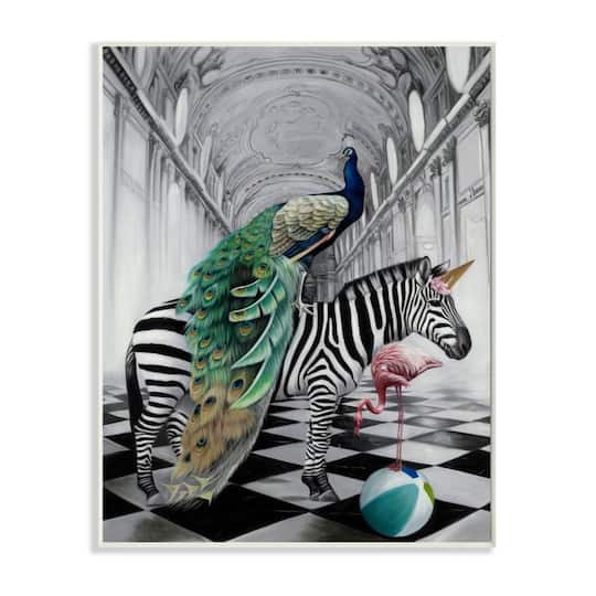 Stupell Industries Safari Animals in Classic Architecture Wood Wall Plaque